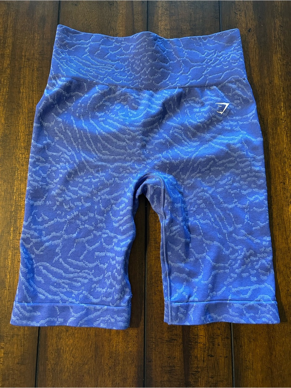 Gymshark Purple Patterned High-Waist Bike Shorts